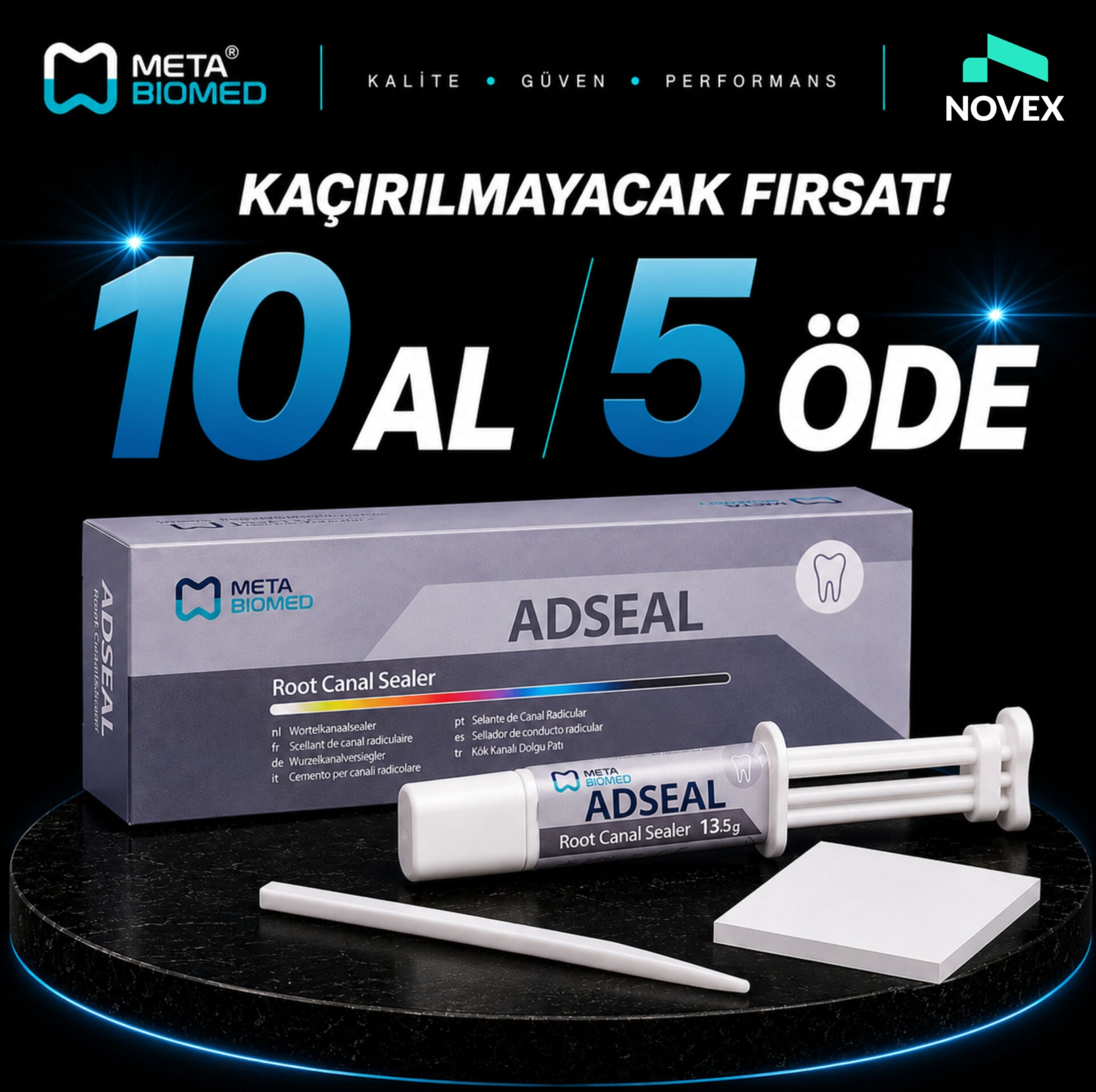 Meta Biomed Adseal Kanal Dolgu Patı Rezin Bazlı (10'lu Paket)