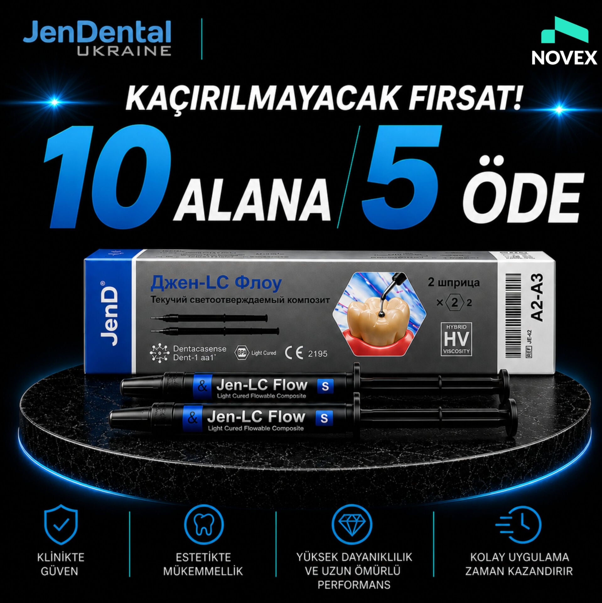 JenD Dental Ukraynalı Flow Akışkan Kompozit 10 lü