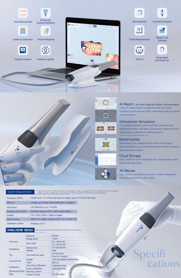 Eighteeth Helios 500 3D Ağız İçi Tarayıcı