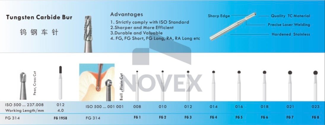 DianFong Tungsten Karbit Cerrahi Frez FG Tipi