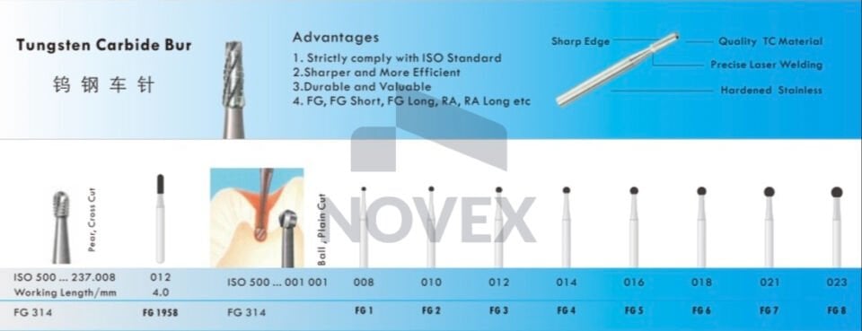 DianFong Tungsten Karbit Cerrahi Frez FG Tipi